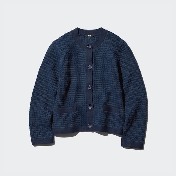Uniqlo Knitted Short Jacket | Striped - Picture 3 of 7